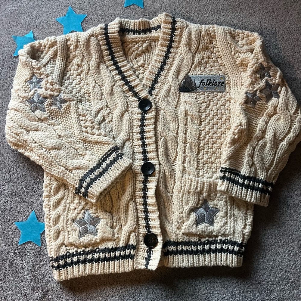 Taylor Swift Cream and Gray Kids Cardigan